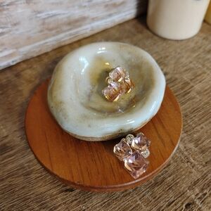 geometric pink crystal earrings